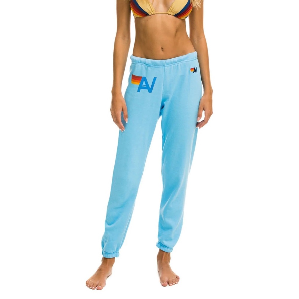 NWT Aviator Nation Logo Sweatpants- Sky